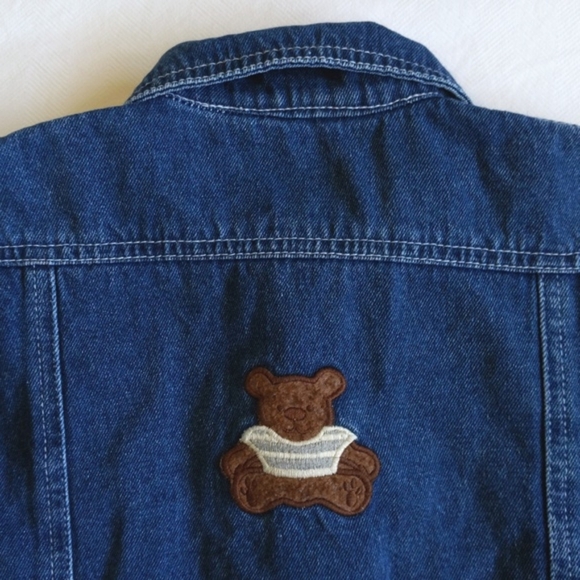 vintage teddy's choice bear embroidered denim jacket 24 months baby - Picture 7 of 8